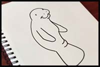 Learn How to Draw a Manatee Cartoon