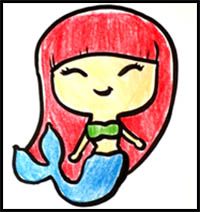 How to Draw a Mermaid - Easy Pictures to Draw