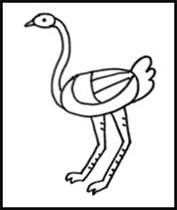 How to Draw an Ostrich for Kids