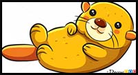 How to Draw Small Otter, Sea Animals