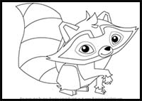 How to Draw Raccoon from Animal Jam