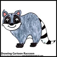 How to Draw a Cartoon Raccoon