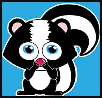 How to Draw a Cartoon Skunk with Easy Step by Step Drawing Tutorial