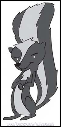 How to Draw a Cartoon Skunk