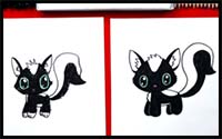 How to Draw a Cartoon Skunk