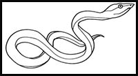 How to Draw a Green Vine Snake