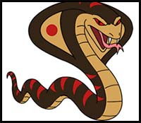 How to Draw a Cobra (Cartoon)
