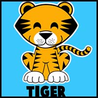 How to Draw a Cartoon Baby Tiger with Easy Step by Step Drawing Tutorial