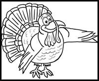 How to Draw Cartoon Turkeys Thanksgiving Animals Step by Step Drawing Lesson