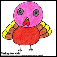 How to Draw a Turkey for Kids