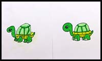 How to Draw a Cartoon Turtle