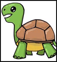 How to Draw Emoji Animals - Turtle - Easy to Draw Turtle Step by Step for Beginners