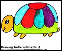 How to Draw a Turtle from Letter A