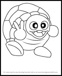 How to Draw Rolling Turtle from Kirby