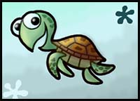 How to Draw a Cartoon Turtle