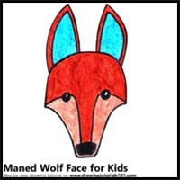 How to Draw a Maned Wolf Face for Kids