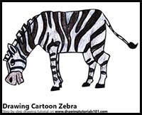 How to Draw a Cartoon Zebra