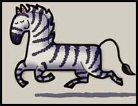 How to Draw a Cartoon Zebra