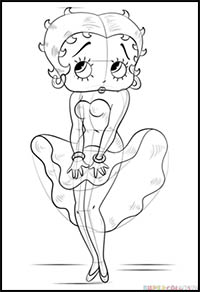 how to draw betty boop