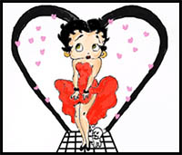draw the cartoon character, betty boop