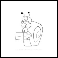 How to Draw Mail Carrier Snail from Bubble Guppies