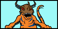 How to Draw Greymon from Digimon with Step by Step Drawing Lesson