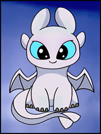 How to Draw a Dragon | Light Fury | How to Train Your Dragon