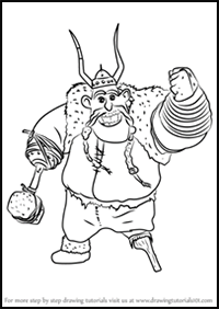 How to Draw Gobber the Belch from How to Train Your Dragon 2