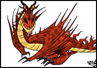 How to Draw a Monstrous Nightmare Dragon from How to Train Your Dragon