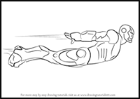How to Draw Iron Man Flying