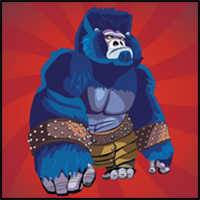 How to Draw a Cartoon Gorilla in Shen’s Gorilla Army from Kung Fu Panda 2