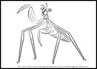 How to Draw Mantis from Kung Fu Panda 3
