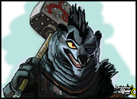 How to Draw Wolf Boss from Kung Fu Panda