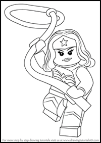 How to Draw Wonder Woman from The LEGO Movie