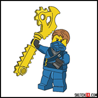 How to Draw Jay from LEGO NinjaGo