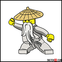 How to Draw Sensei Wu from LEGO NinjaGO