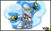 How to Draw Zane, Ice Ninja from Ninjago