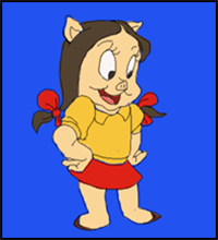 How to Draw Petunia Pig from Looney Tunes
