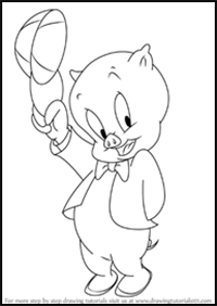 How to Draw Porky Pig from Looney Tunes