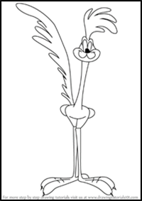 How to Draw Road Runner from Looney Tunes