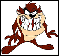 How to Draw Taz from Looney Tunes