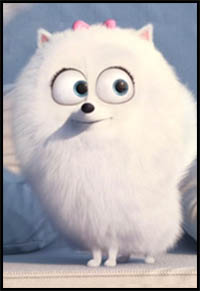 How to Draw Gidget from The Secret Life of Pets for Beginners