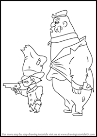 How to Draw Rocky and Mugsy from Looney Tunes