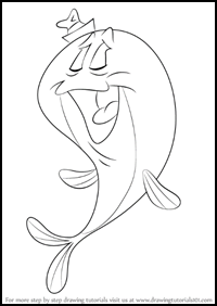 How to Draw Marty the Whale from Looney Tunes
