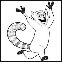 How to Draw King Julian from Penguins of Madagascar with Easy Steps