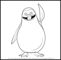 How to Draw Private from The Penguins of Madagascar