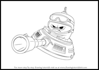 How to Draw Short Fuse from The Penguins of Madagascar