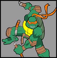 How to Draw Michelangelo from Teenage Mutant Ninja Turtles