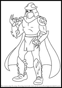 How to Draw Oroku Saki from Teenage Mutant Ninja Turtles