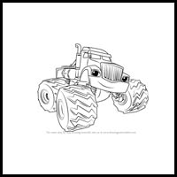 how to draw crusher from blaze and the monster machines